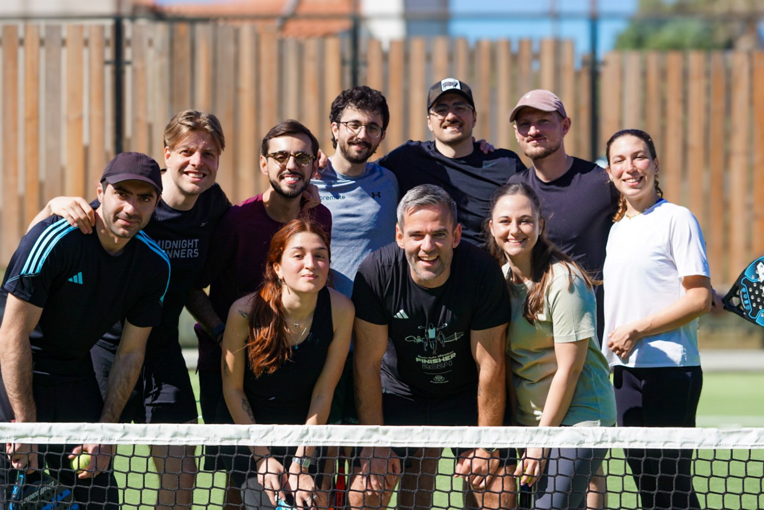 The premote team on the padel court
