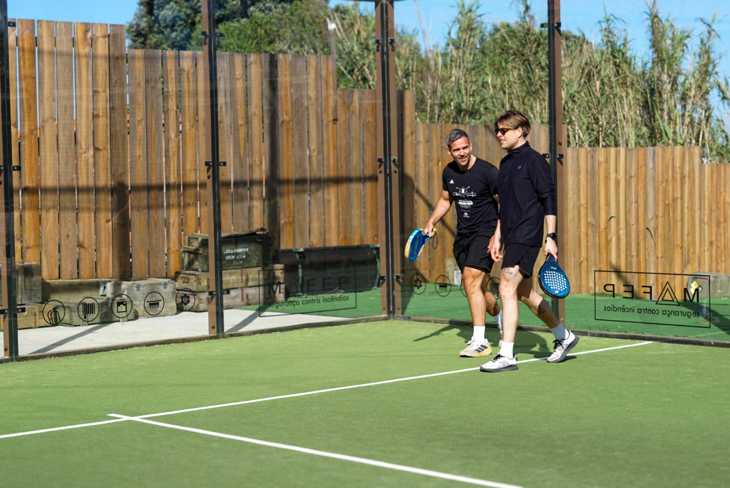 The premote team on the padel court